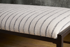 Sanja Cotton Upholstered Bench - Charcoal & Natural-SEATING-Nkuku