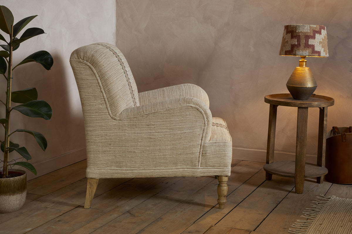 Zairya Jute & Cotton Armchair - Natural & Rust-SEATING-Nkuku