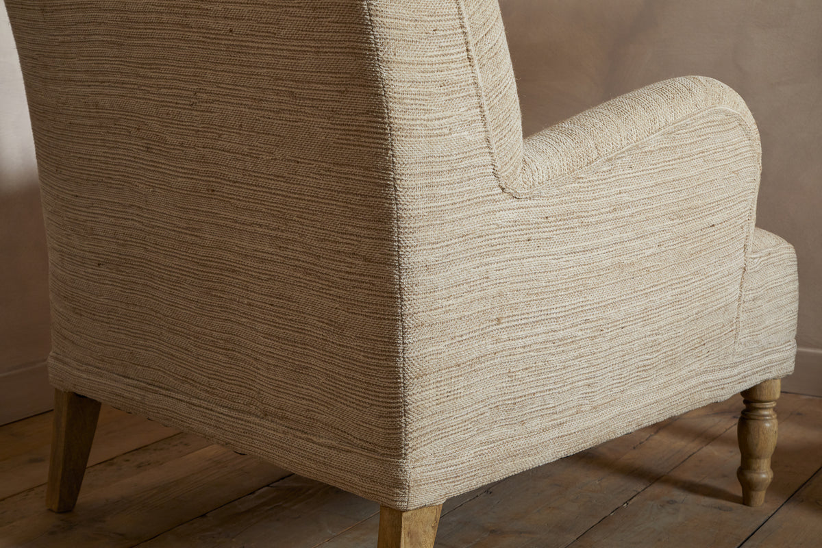 Zairya Jute & Cotton Armchair - Natural & Rust-SEATING-Nkuku