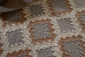 Yalin Upholstered Ottoman - Rust-SEATING-Nkuku