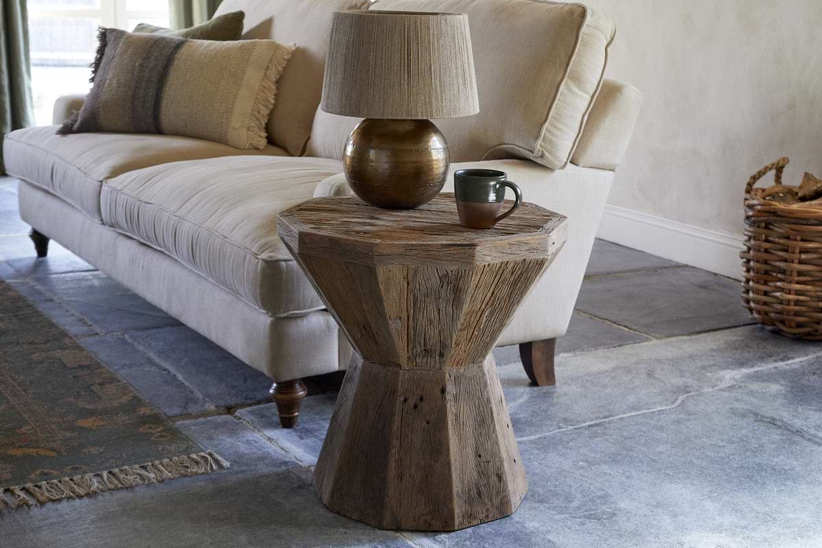 Juhi Reclaimed Wood Side Table - Natural-TABLES-Nkuku