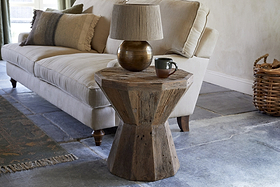 Juhi Reclaimed Wood Side Table - Natural-TABLES-Nkuku