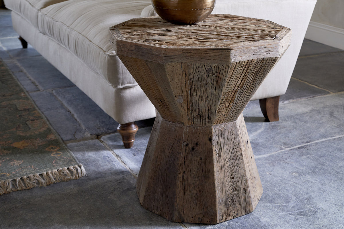 Juhi Reclaimed Wood Side Table - Natural-TABLES-Nkuku