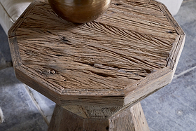 Juhi Reclaimed Wood Side Table - Natural-TABLES-Nkuku