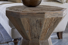Juhi Reclaimed Wood Side Table - Natural-TABLES-Nkuku