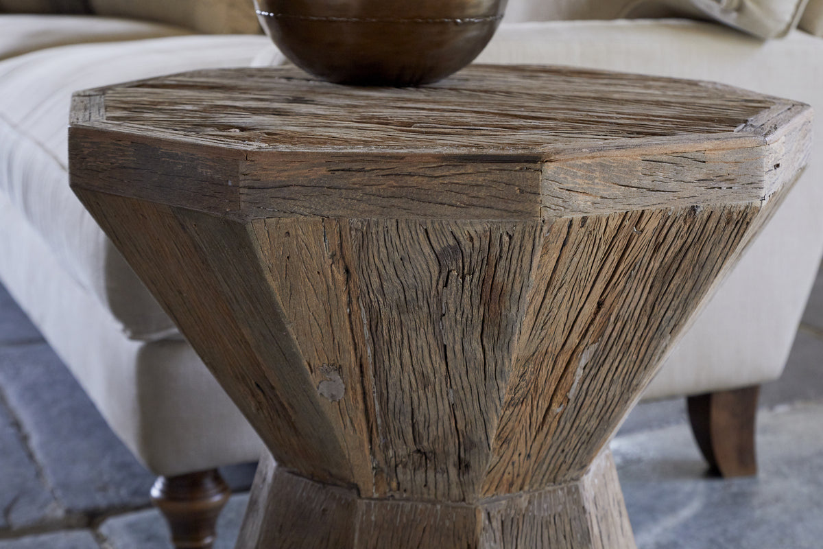 Juhi Reclaimed Wood Side Table - Natural-TABLES-Nkuku