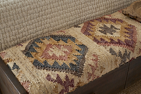 Barir Mango Wood Upholstered Storage Bench - Chocolate Brown-SEATING-Nkuku