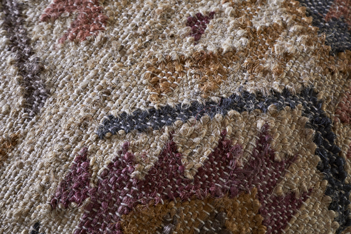 Barir Kilm Upholstered Pouf - Multi-SEATING-Nkuku