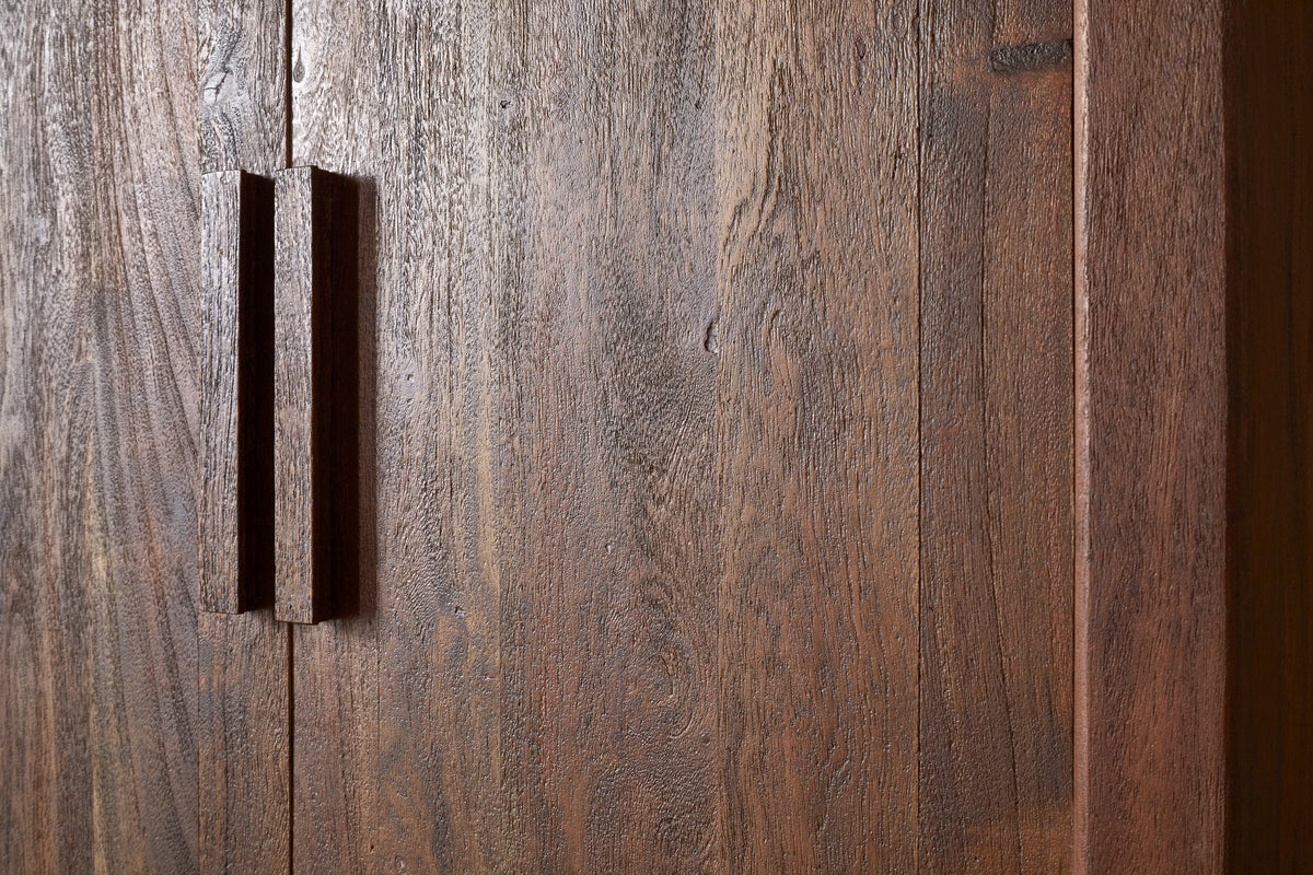 Anbu Acacia Wardrobe - Washed Walnut-BEDROOM FURNITURE-Nkuku