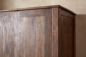 Anbu Acacia Wardrobe - Washed Walnut-BEDROOM FURNITURE-Nkuku