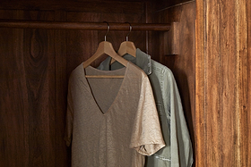 Anbu Acacia Wardrobe - Washed Walnut-BEDROOM FURNITURE-Nkuku