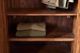 Anbu Acacia Wardrobe - Washed Walnut-BEDROOM FURNITURE-Nkuku