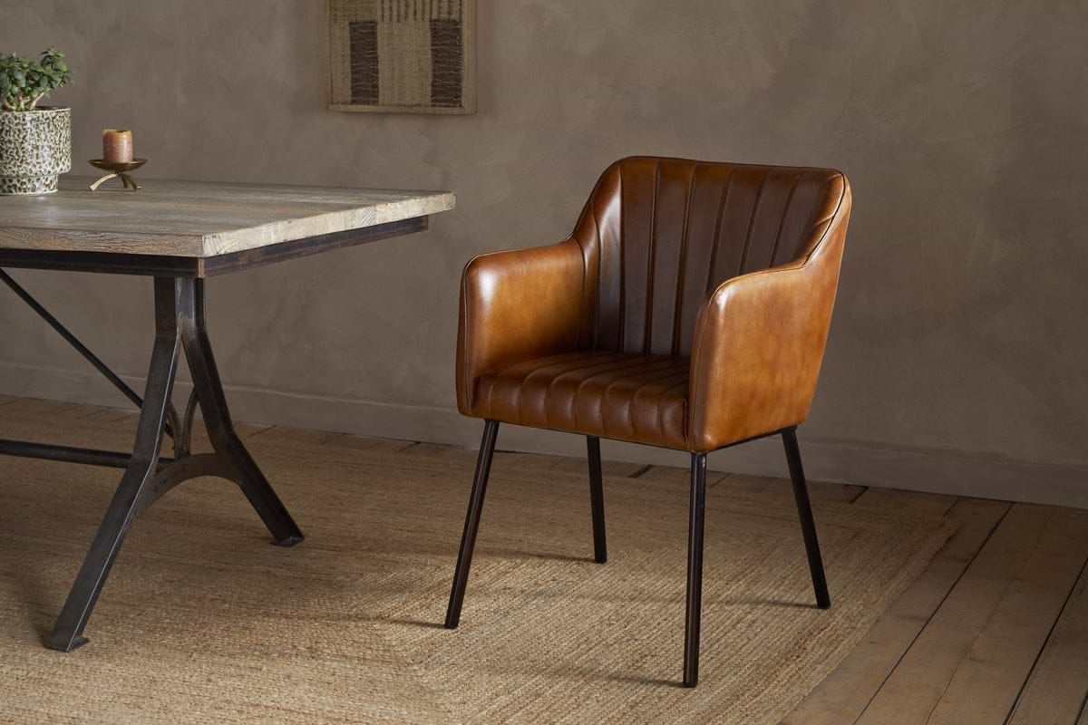 Lal Leather Armchair - Aged Tan-SEATING-Nkuku