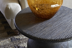 Vivan Grooved Side Table - Charcoal