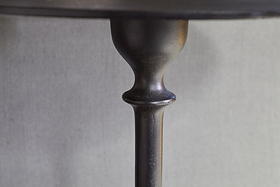 Lahar Cast Metal Tall Side Table - Aged Black-TABLES-Nkuku