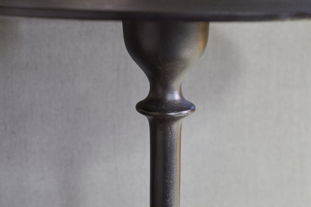 Lahar Cast Metal Tall Side Table - Aged Black-TABLES-Nkuku