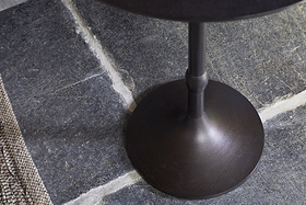 Lahar Cast Metal Tall Side Table - Aged Black-TABLES-Nkuku