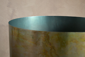 Jani Metal Planter - Oxidised Metal-VASES & PLANTERS-Nkuku