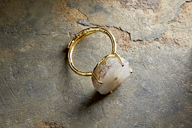 Dveep Solar Quartz Ring - Neutral-GIFTING-Nkuku