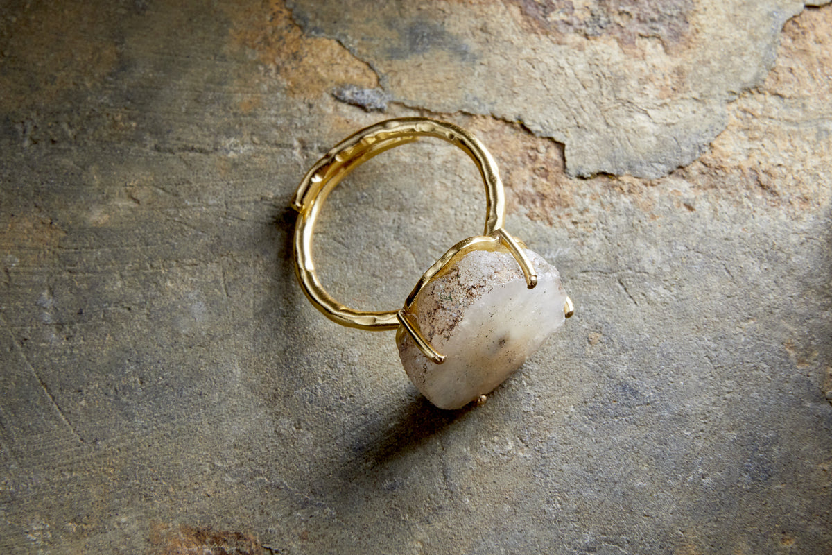 Dveep Solar Quartz Ring - Neutral-GIFTING-Nkuku