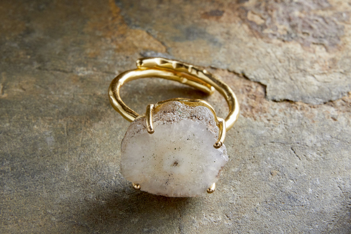 Dveep Solar Quartz Ring - Neutral-GIFTING-Nkuku