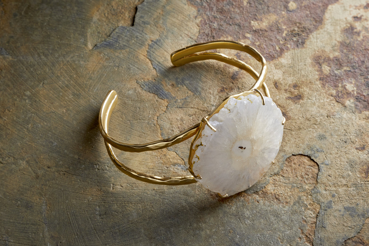 Dveep Solar Quartz Bracelet - Gold-GIFTING-Nkuku