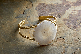 Dveep Solar Quartz Bracelet - Gold-GIFTING-Nkuku