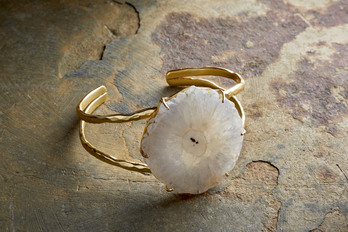Dveep Solar Quartz Bracelet - Gold-GIFTING-Nkuku