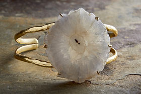 Dveep Solar Quartz Bracelet - Gold-GIFTING-Nkuku