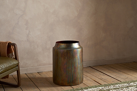 Roja Metal Planter - Oxidised Metal-VASES & PLANTERS-Nkuku
