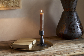 Suba Candle Holder - Black-CANDLES HOLDERS & LANTERNS-Nkuku