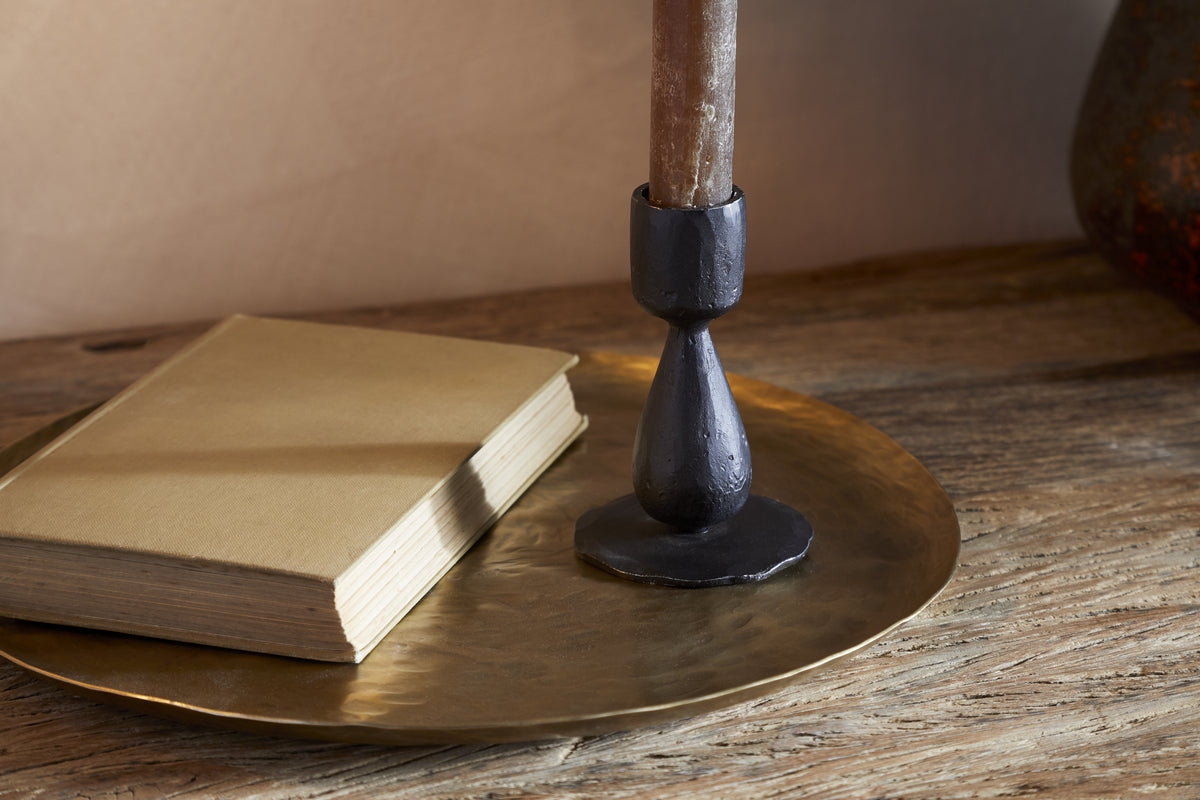 Suba Candle Holder - Black-CANDLES HOLDERS & LANTERNS-Nkuku
