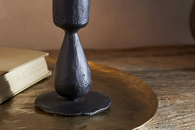 Suba Candle Holder - Black-CANDLES HOLDERS & LANTERNS-Nkuku