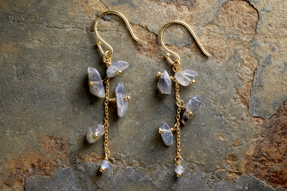 Jaradi Labradorite Earrings - Gold-GIFTING-Nkuku