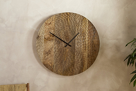 Shahar Clock - Brown-DECORATIVE ACCESSORIES-Nkuku