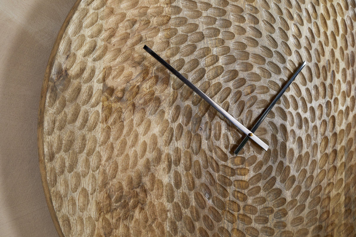 Shahar Clock - Brown-DECORATIVE ACCESSORIES-Nkuku