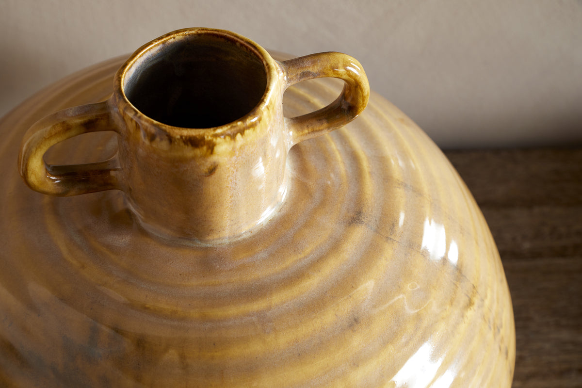Hujan Vase - Ochre-VASES & PLANTERS-Nkuku