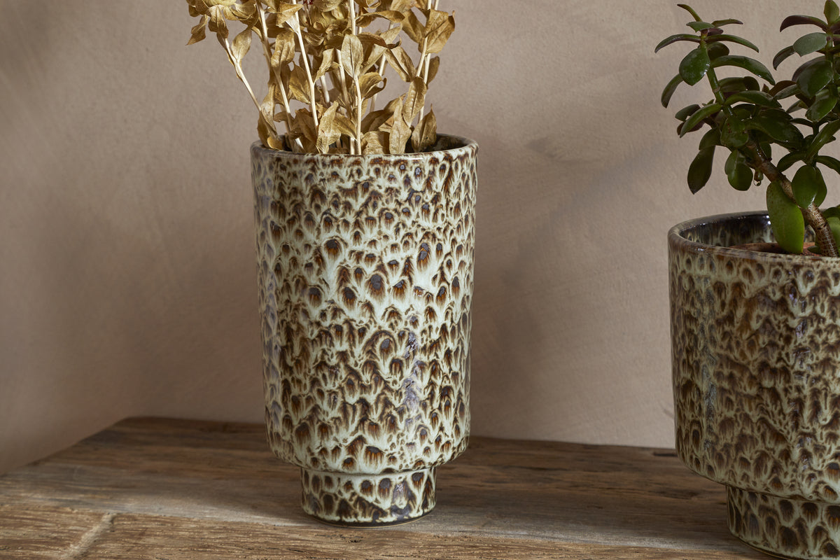 Uzuri Vase - Brown - Tall-VASES & PLANTERS-Nkuku