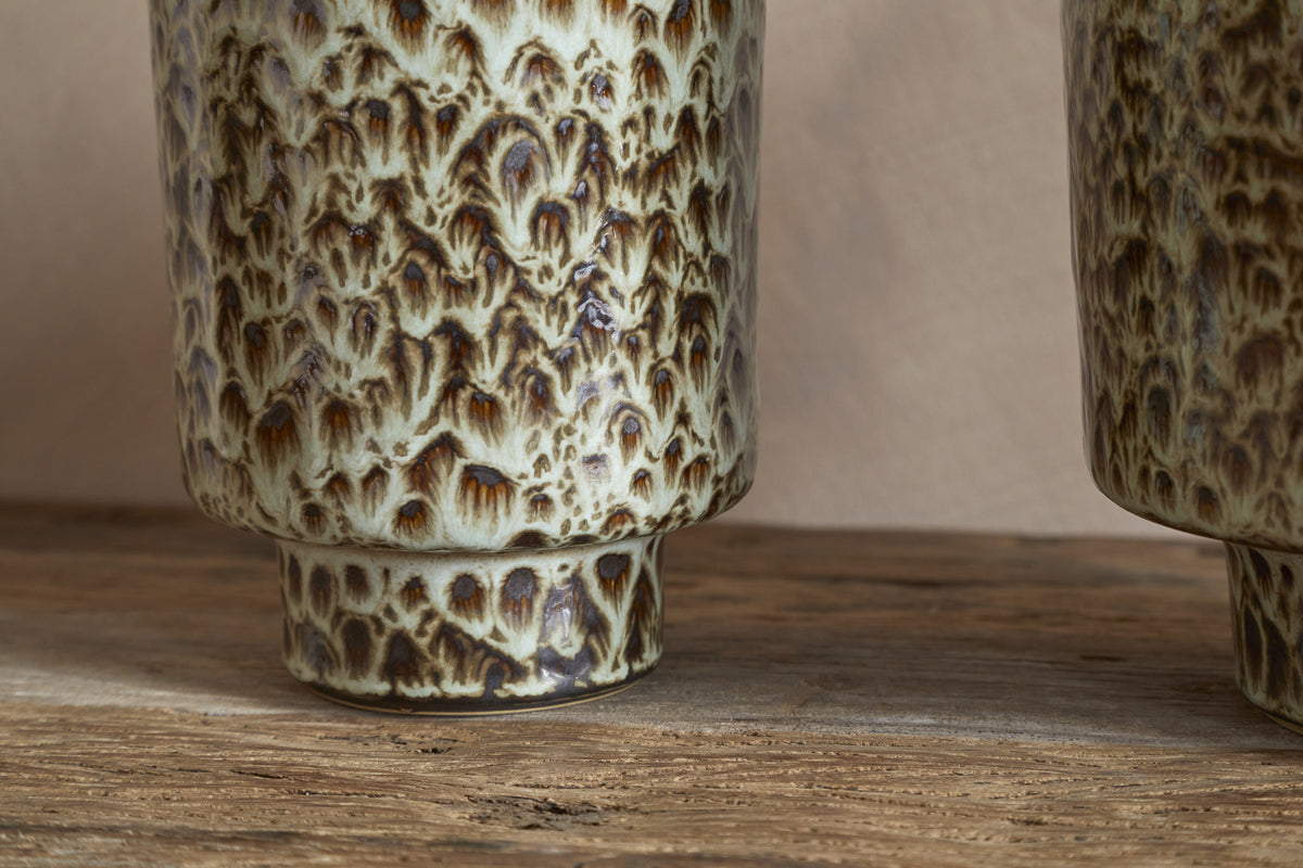 Uzuri Vase - Brown - Tall-VASES & PLANTERS-Nkuku