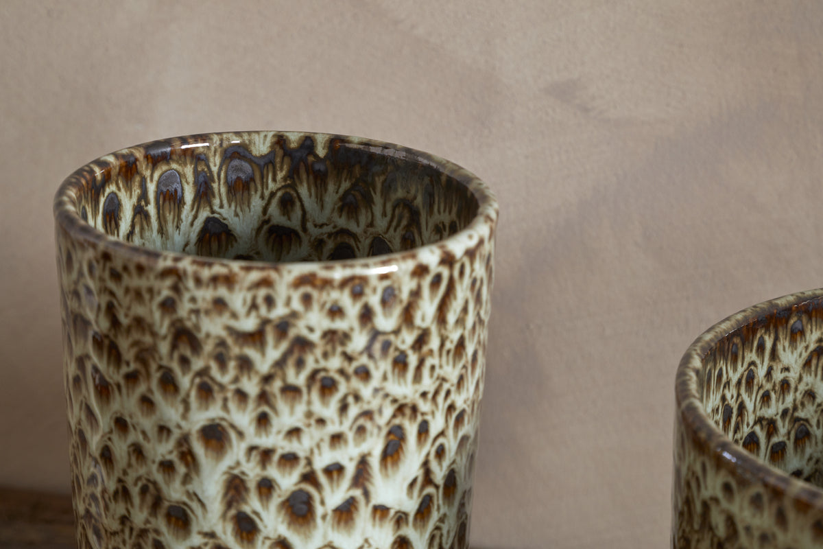 Uzuri Planter - Brown - Wide-VASES & PLANTERS-Nkuku