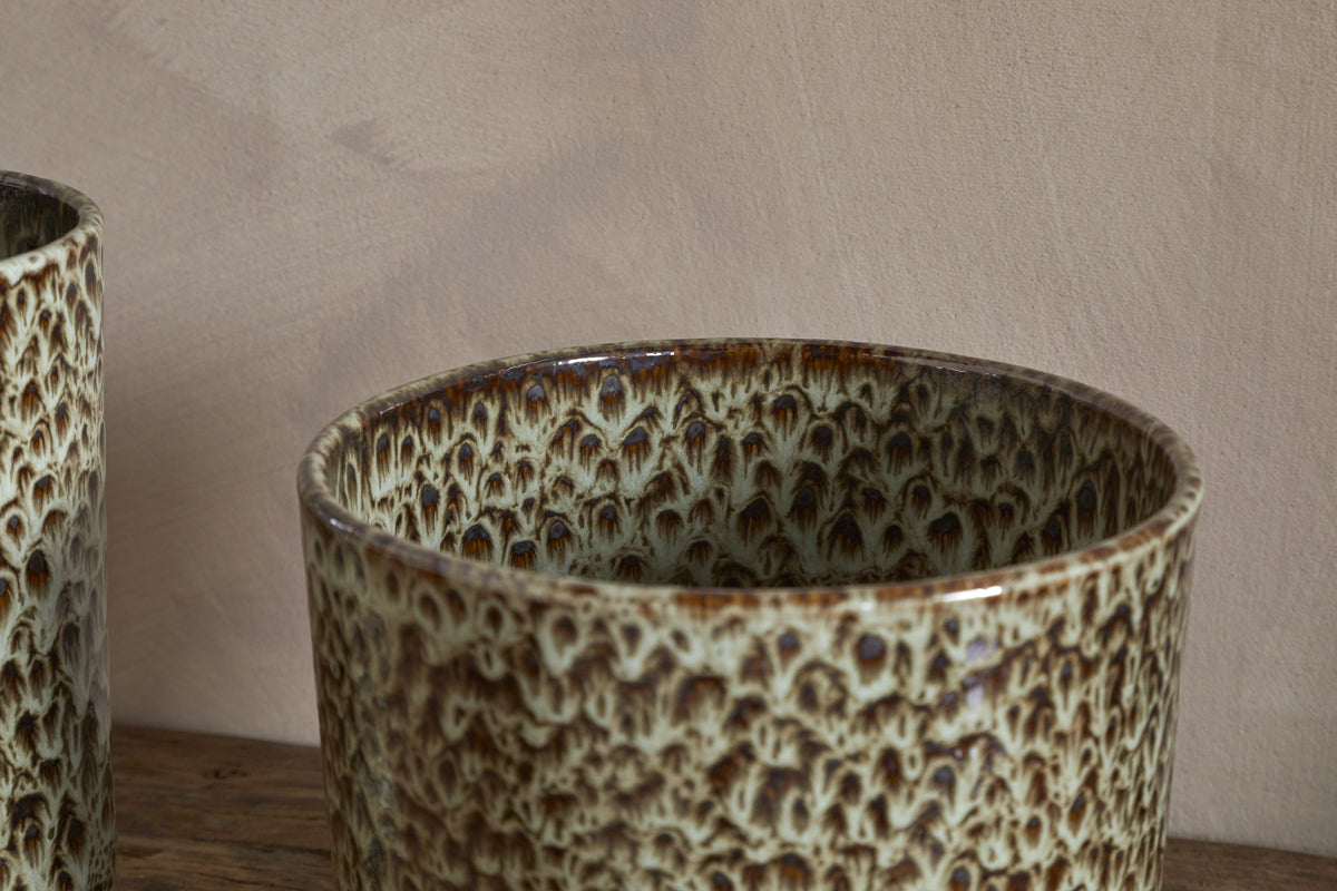 Uzuri Vase - Brown - Tall-VASES & PLANTERS-Nkuku