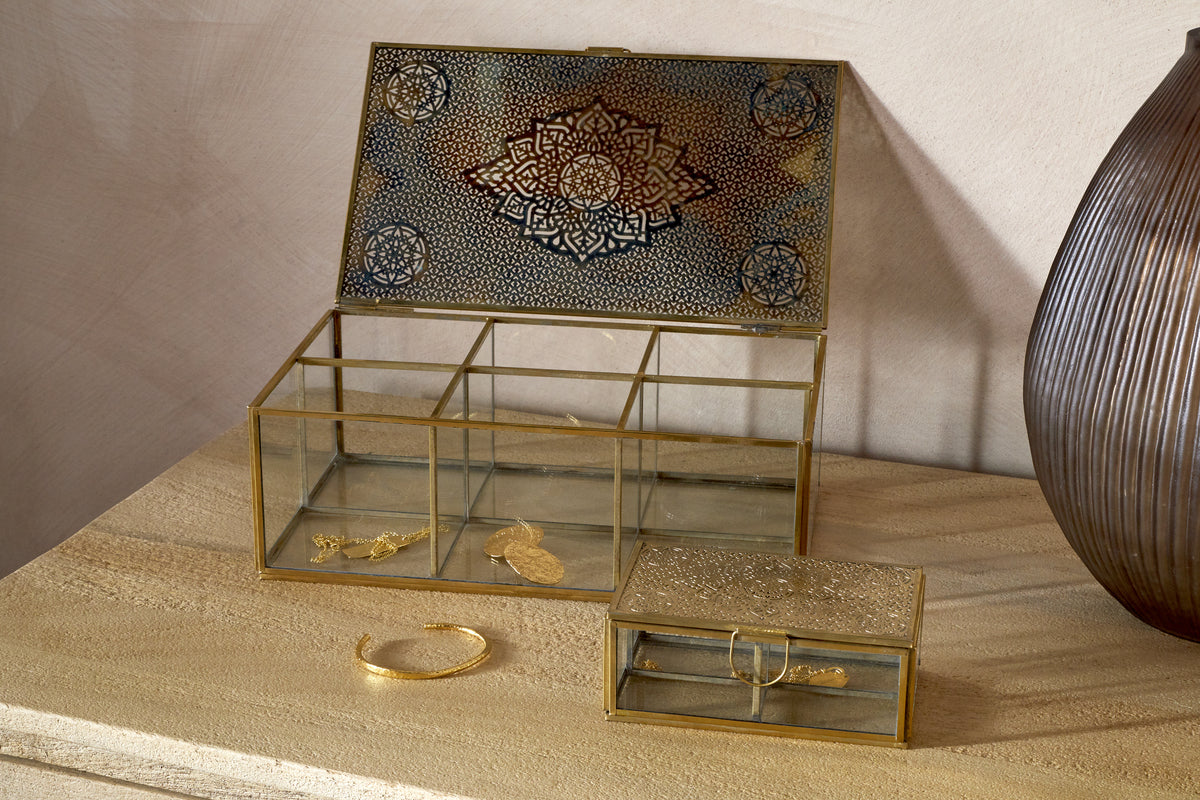 Kijang Jewellery Box - Brass & Clear-GIFTING-Nkuku