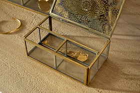 Kijang Jewellery Box - Brass & Clear-GIFTING-Nkuku