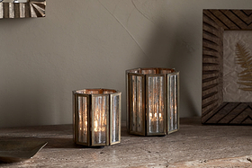 Tyma Tealight Holder - Brass-CANDLES HOLDERS & LANTERNS-Nkuku