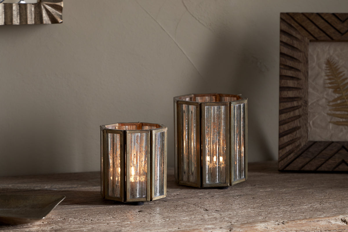 Tyma Tealight Holder - Brass-CANDLES HOLDERS & LANTERNS-Nkuku