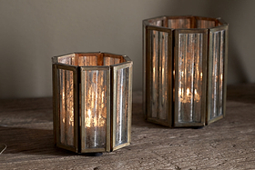 Tyma Tealight Holder - Brass-CANDLES HOLDERS & LANTERNS-Nkuku