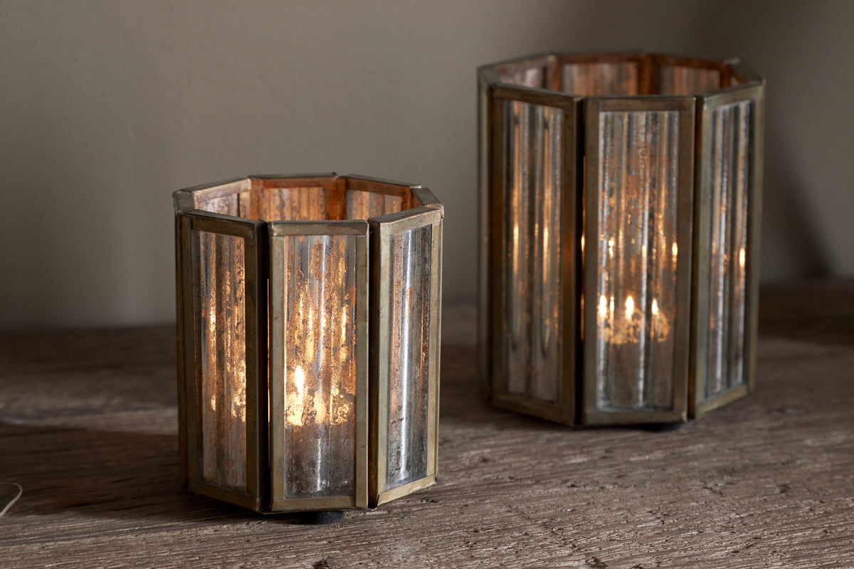 Tyma Tealight Holder - Brass-CANDLES HOLDERS & LANTERNS-Nkuku