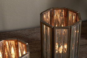 Tyma Tealight Holder - Brass-CANDLES HOLDERS & LANTERNS-Nkuku