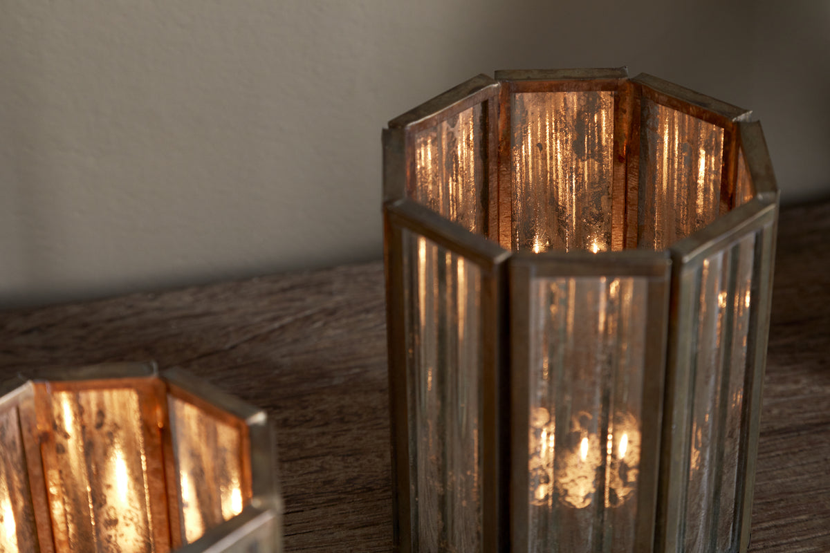Tyma Tealight Holder - Brass-CANDLES HOLDERS & LANTERNS-Nkuku