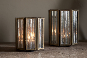 Tyma Tealight Holder - Brass-CANDLES HOLDERS & LANTERNS-Nkuku
